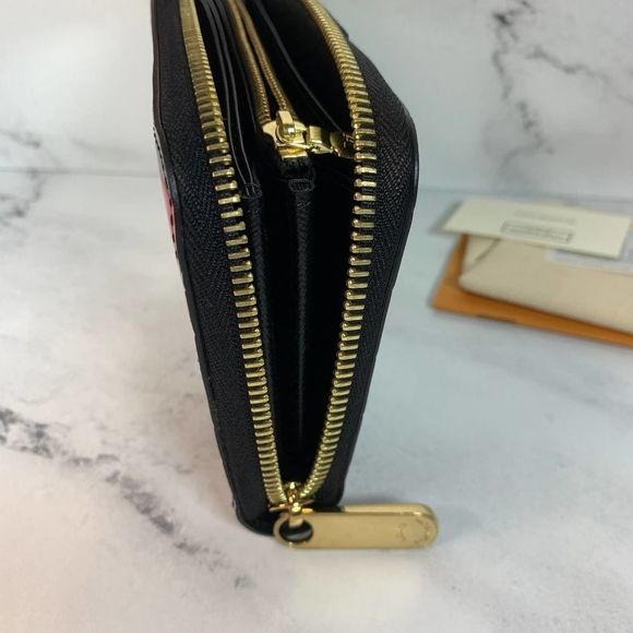 Louis Vuitton long Zippy Race Collection Wallet epi leather damier red/black LV - Picture 11 of 13